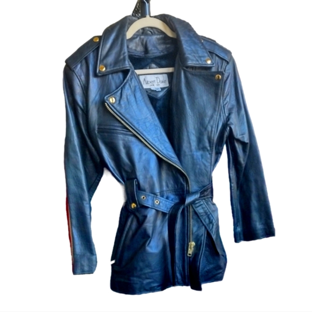 Retro Genuine Leather Blazer